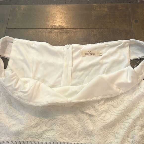 HomRain Elegant Lace Floral Wedding Guest Off The Shoulder High Low Dress - Picture 15 of 16